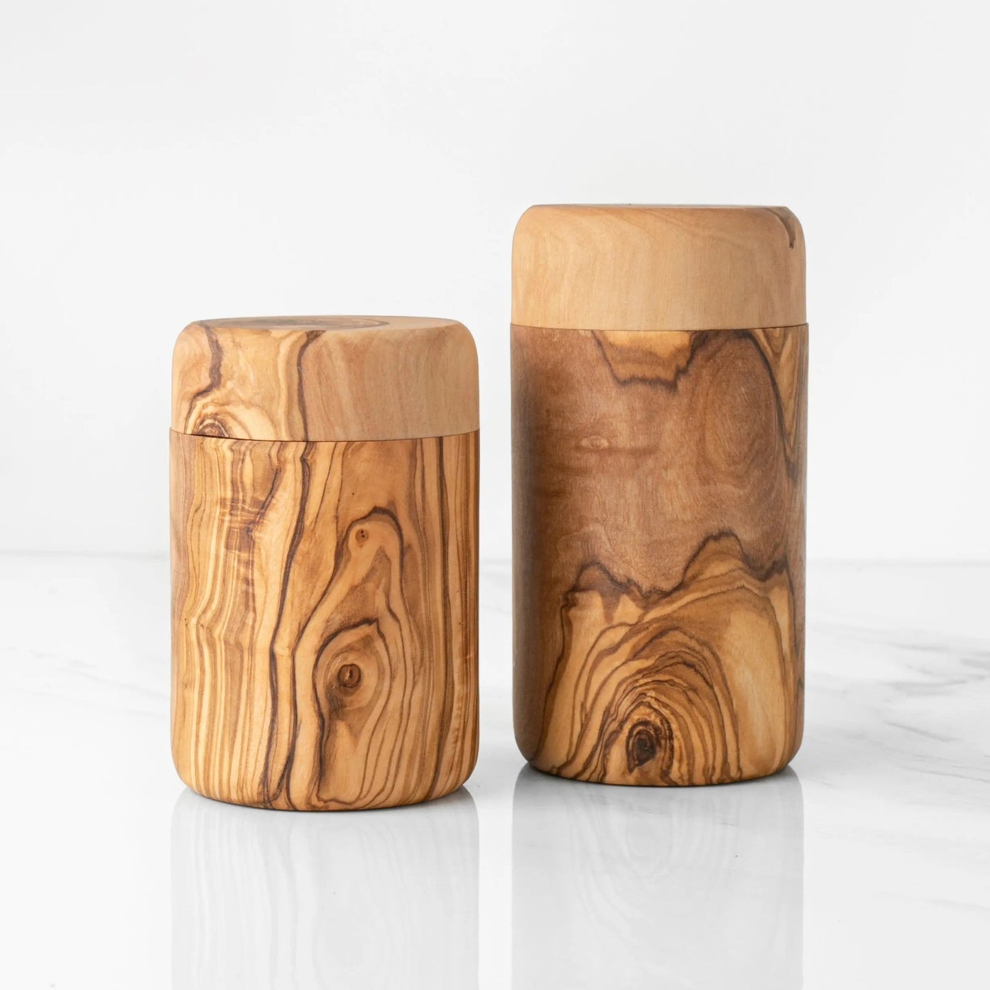 Handcrafted Olive Wood Spice Box with Thread for Rustic Kitchen Charm - Haven