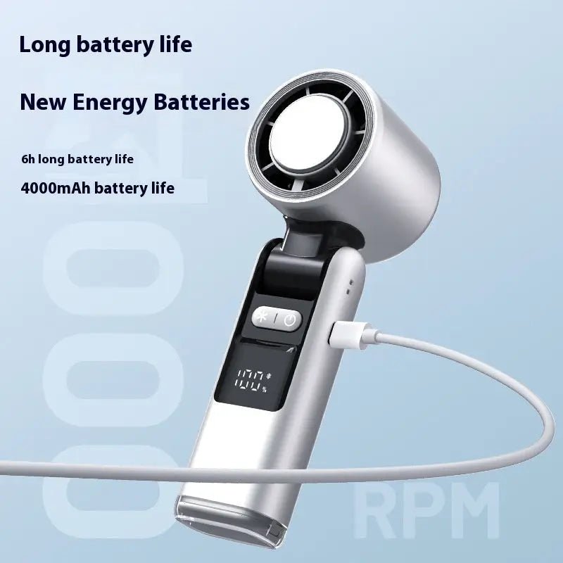 Ice Cool Turbo Mini Fan with Digital Display – USB Rechargeable - Haven