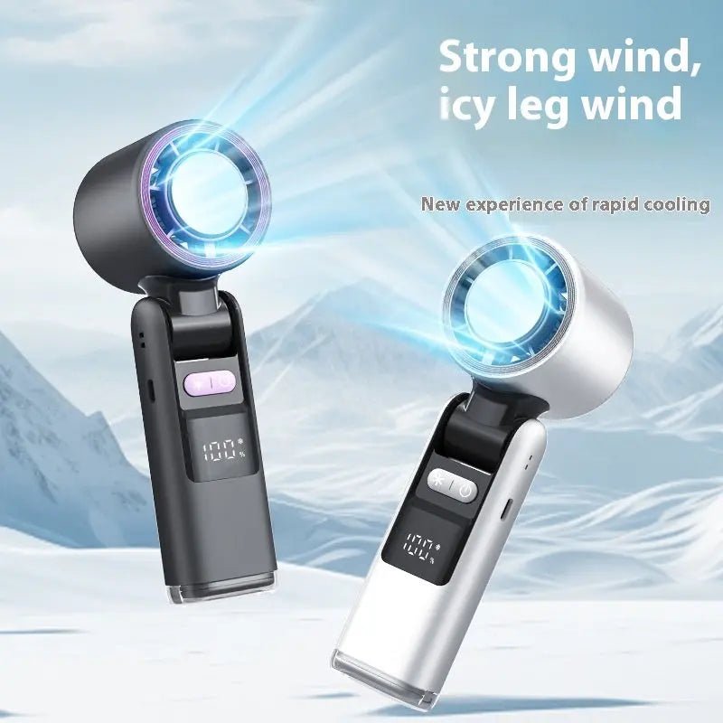 Ice Cool Turbo Mini Fan with Digital Display – USB Rechargeable - Haven