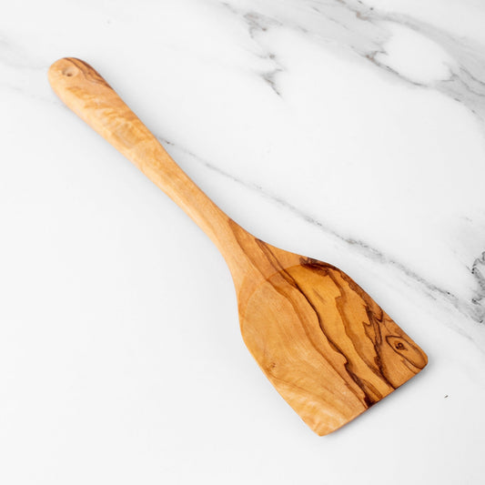 30cm (11.8") Olive Wood Spatula, Rectangular - Handmade - Haven