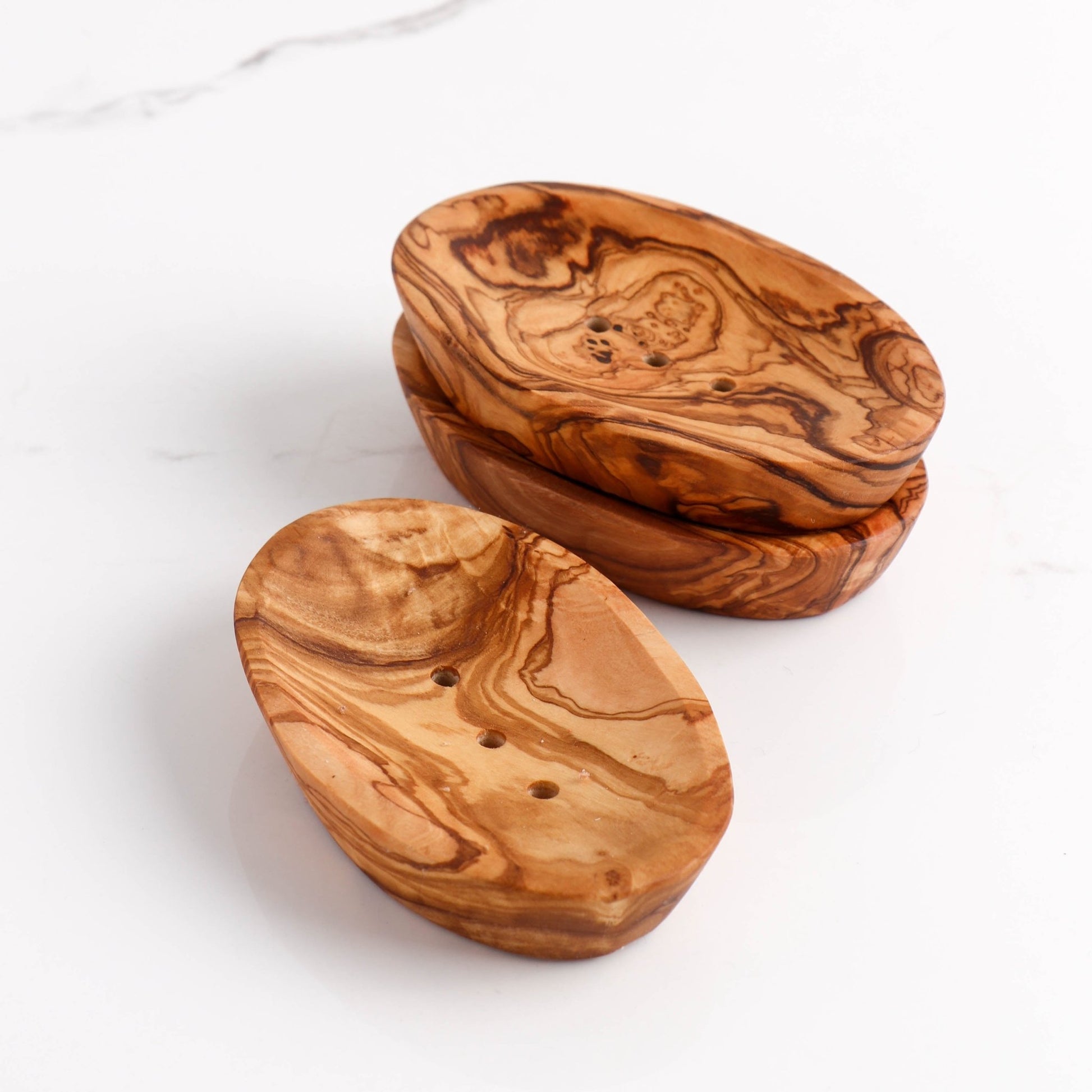 Handmade Olive Wood Soap Dish, Oval - Haven