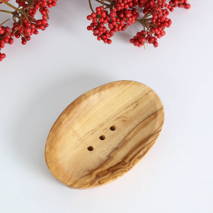 Handmade Olive Wood Soap Dish, Oval - Haven