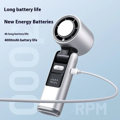 Ice Cool Turbo Mini Fan with Digital Display – USB Rechargeable - Haven